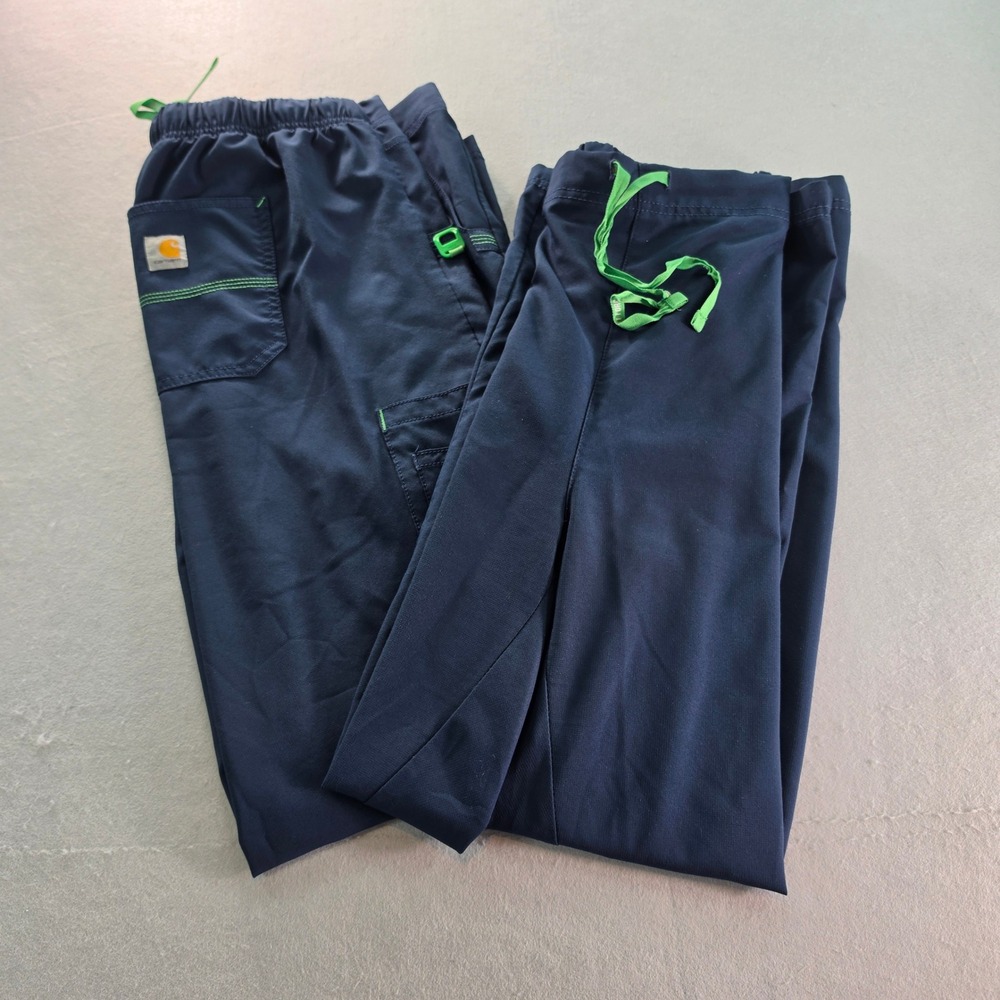 Carhartt Force 2-Pc Navy Cargo Scrub Pants Petite 2XL Medical Workwear C52110